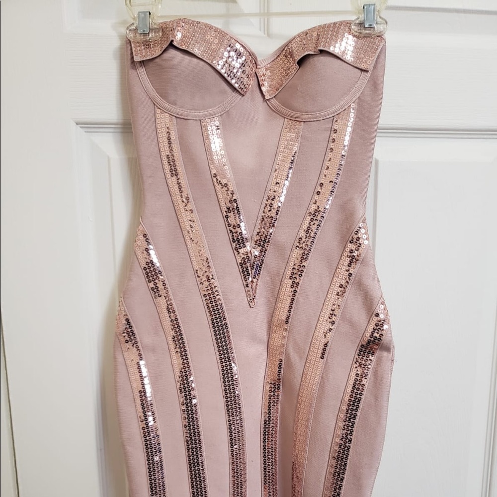 Stunning House of CB Blush sequin bandage dress